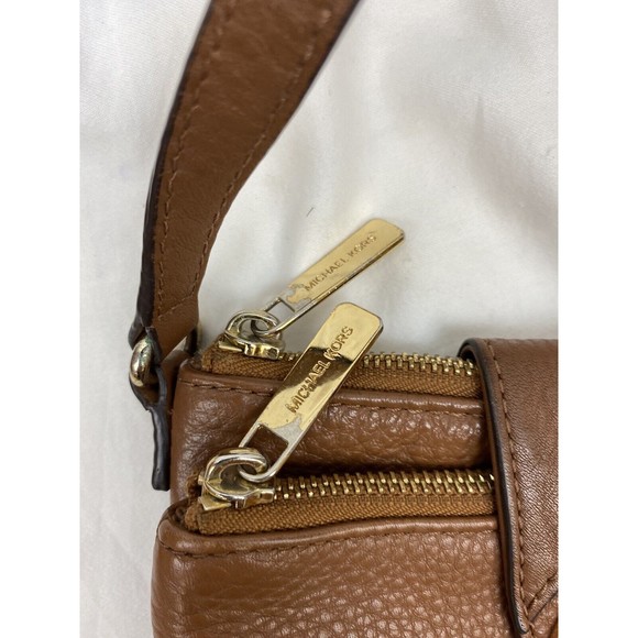 Michael kors Bifold Small Brown Pebbled Leather Crossbody Shoulder Handbag Card - Picture 4 of 16